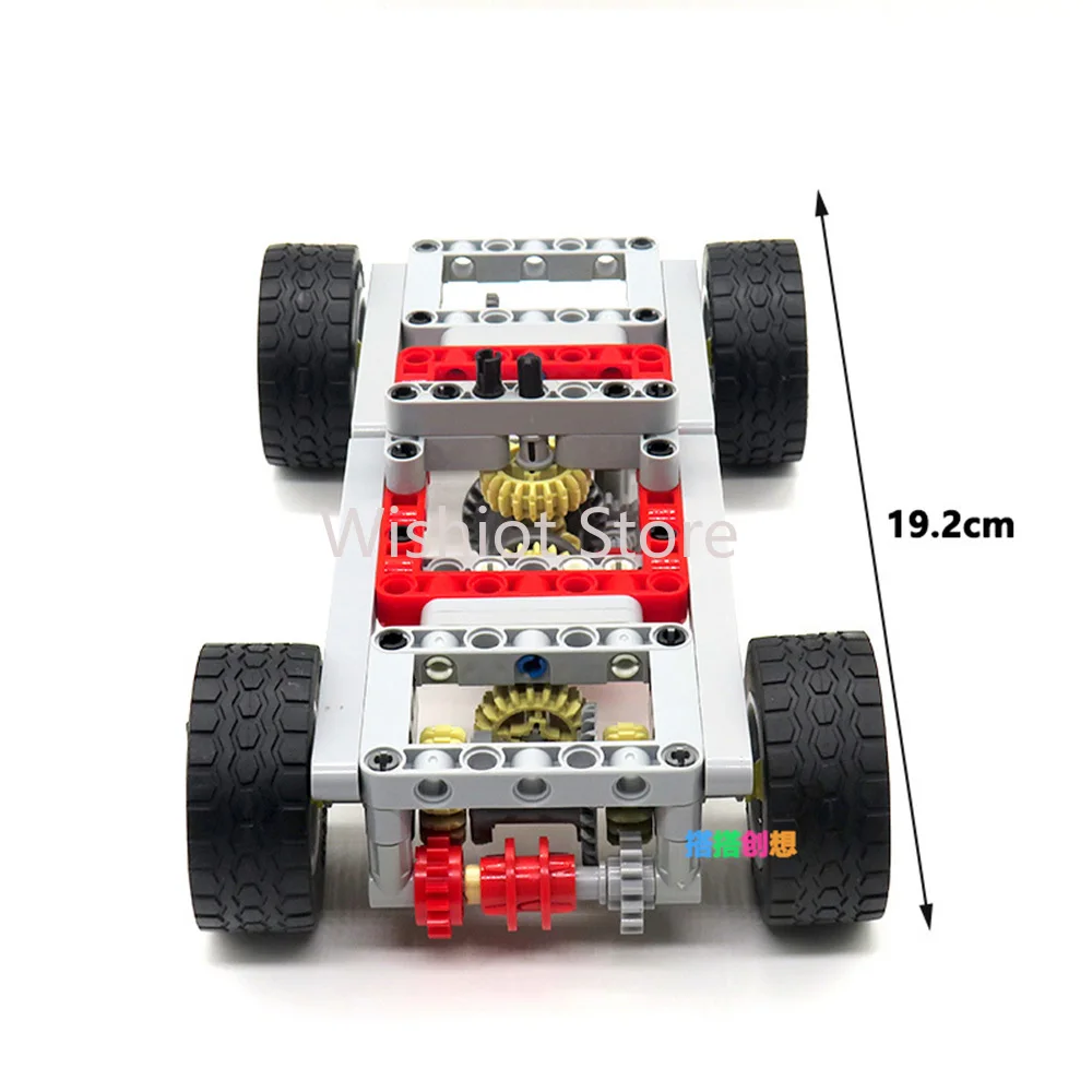 154PCS MOC Car Chassis Differentials Locks Blue-toothPower Motor APP Control Rechargeable for Building Blocks Car Modification