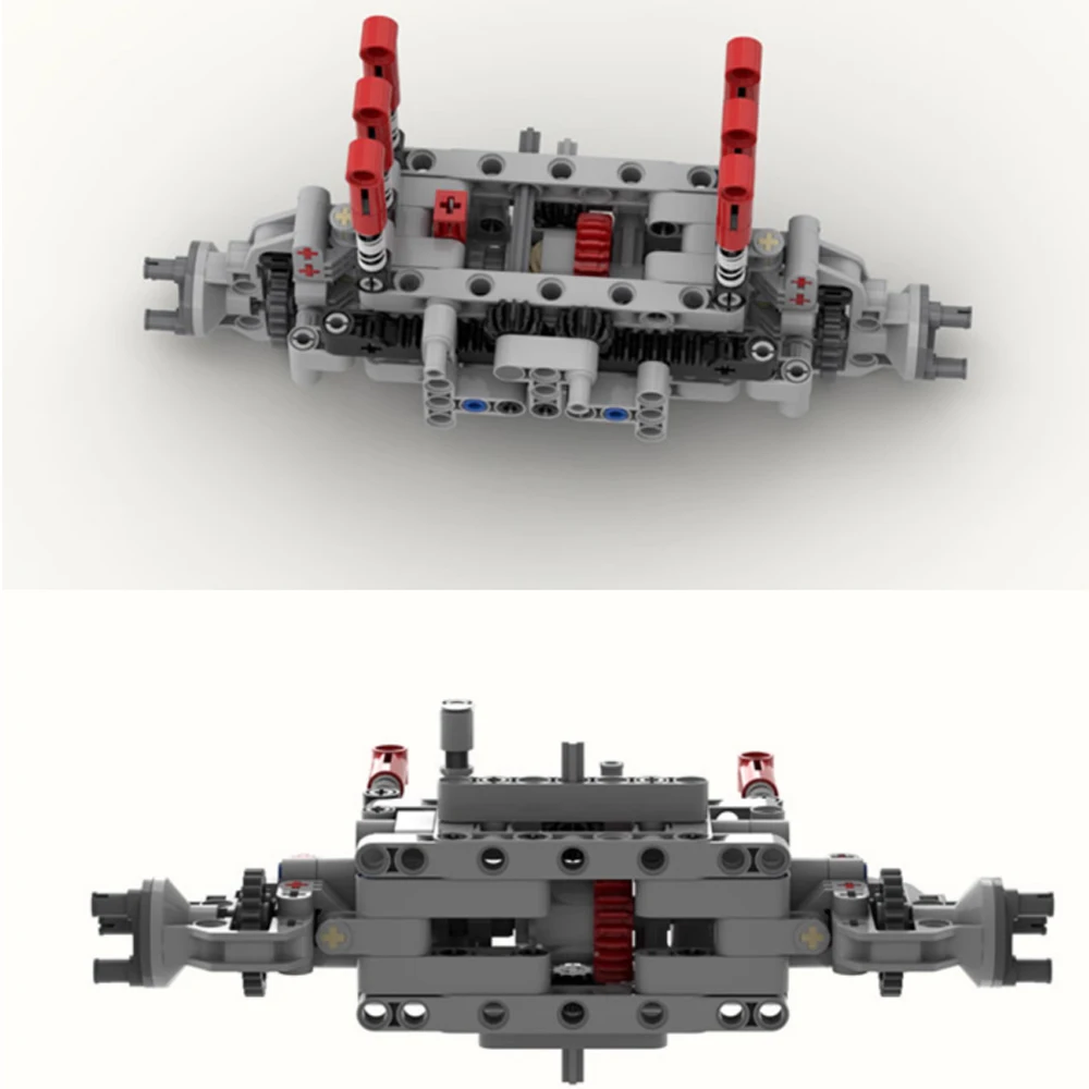 MOC 1003 Front/Rear Suspension with Locking Differentials Lock for Building Blocks 4WD 4 Wheel Drive Vehicle Chassis Car Model MOC 1003 Front/Rear Suspension with Locking Differentials Lock for Building Blocks 4WD 4 Wheel Drive Vehicle Chassis Car Model