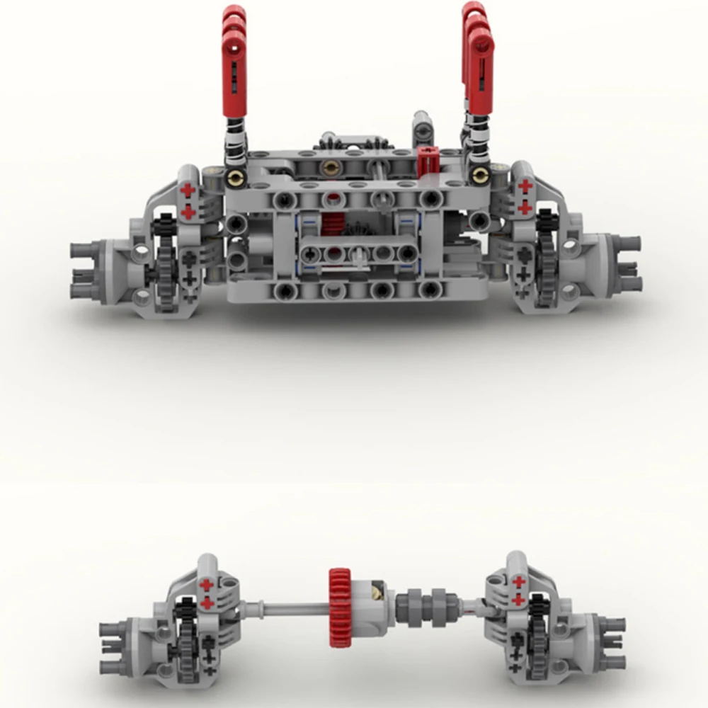 MOC 1003 Front/Rear Suspension with Locking Differentials Lock for Building Blocks 4WD 4 Wheel Drive Vehicle Chassis Car Model MOC 1003 Front/Rear Suspension with Locking Differentials Lock for Building Blocks 4WD 4 Wheel Drive Vehicle Chassis Car Model