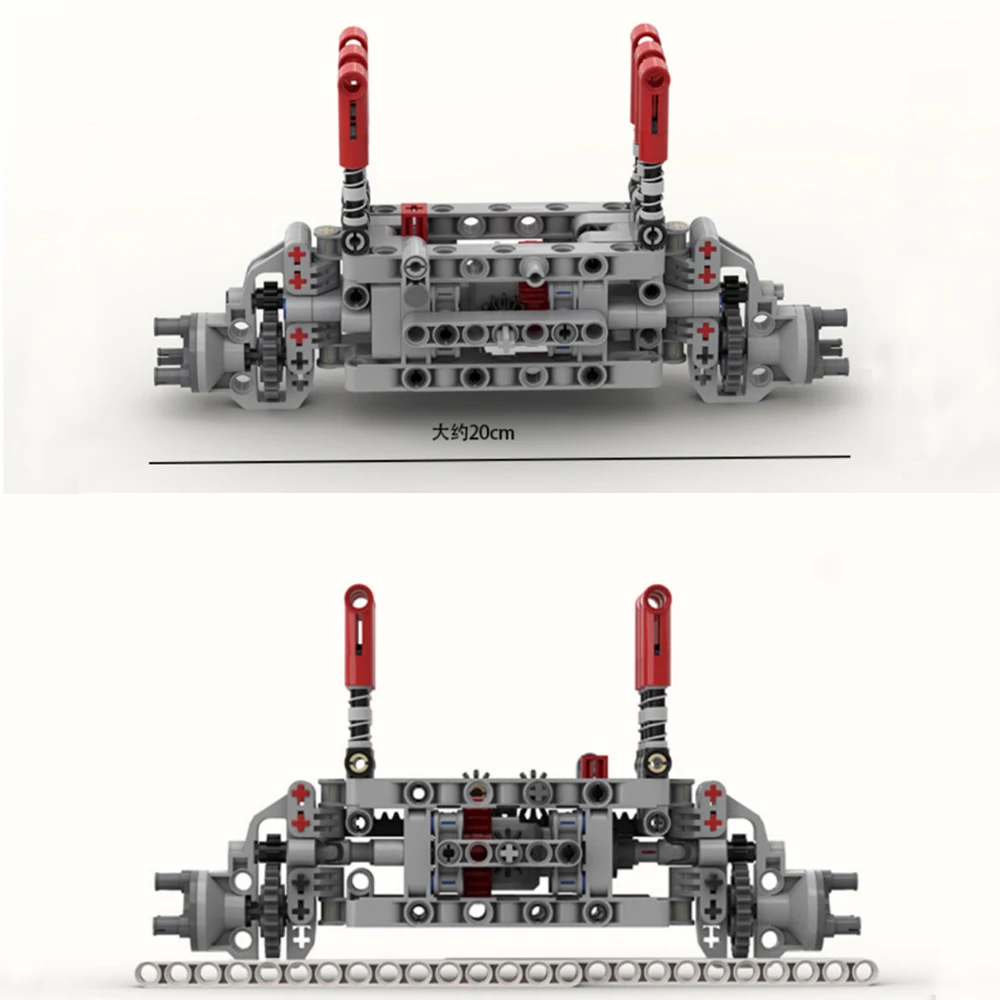 MOC 1003 Front/Rear Suspension with Locking Differentials Lock for Building Blocks 4WD 4 Wheel Drive Vehicle Chassis Car Model MOC 1003 Front/Rear Suspension with Locking Differentials Lock for Building Blocks 4WD 4 Wheel Drive Vehicle Chassis Car Model