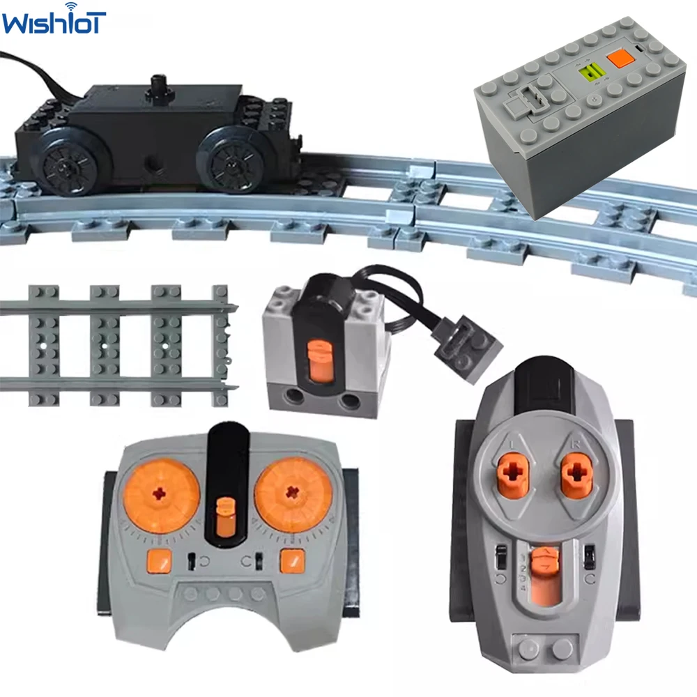 Building Blocks Train Track For MOC Power Functions Parts Motor Battery Box Infrared Speed Remote Control Receiver for Legoeds