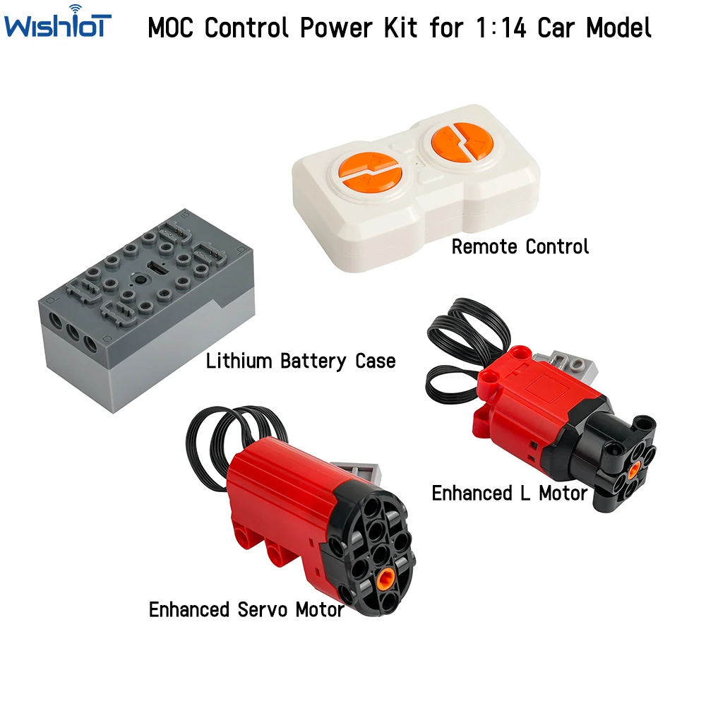 MOC 2 Way Remote Control Kit Lithium Battery Box L Motor Servo Motor legoeds-compatible Building Blocks 1:14 Sports Car Model