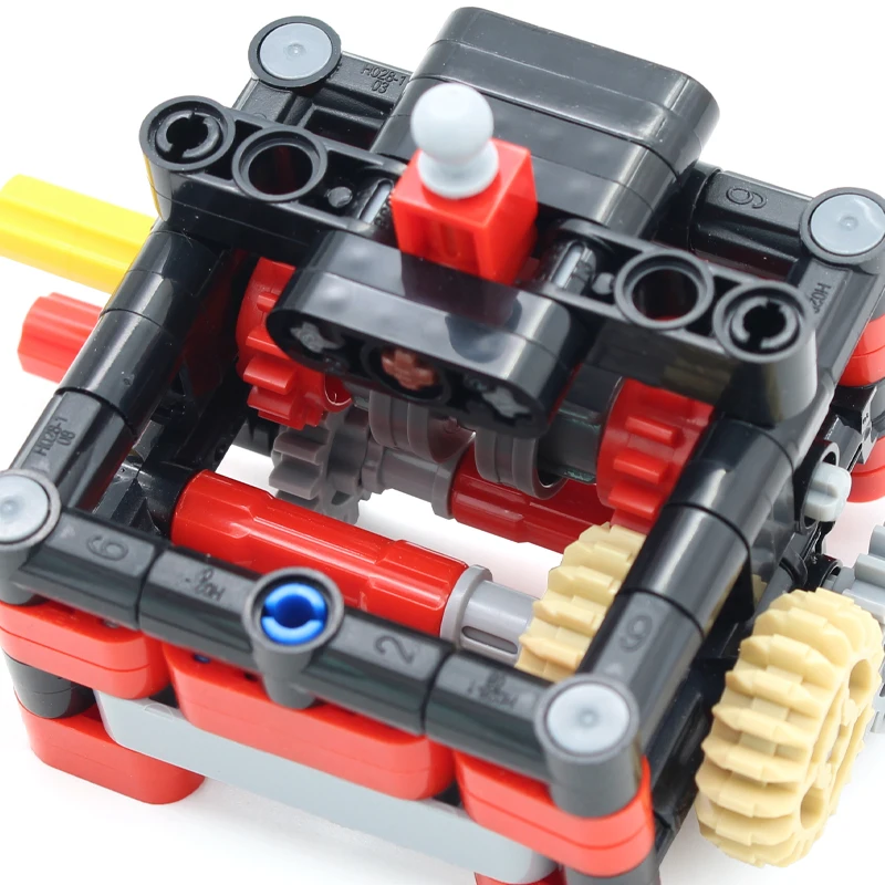 MOC 2+1 Speed Manual Shift Gearbox Parts Building Blocks Technical Transmission System Set Assembled Bricks Toys Kids Ideal Gift