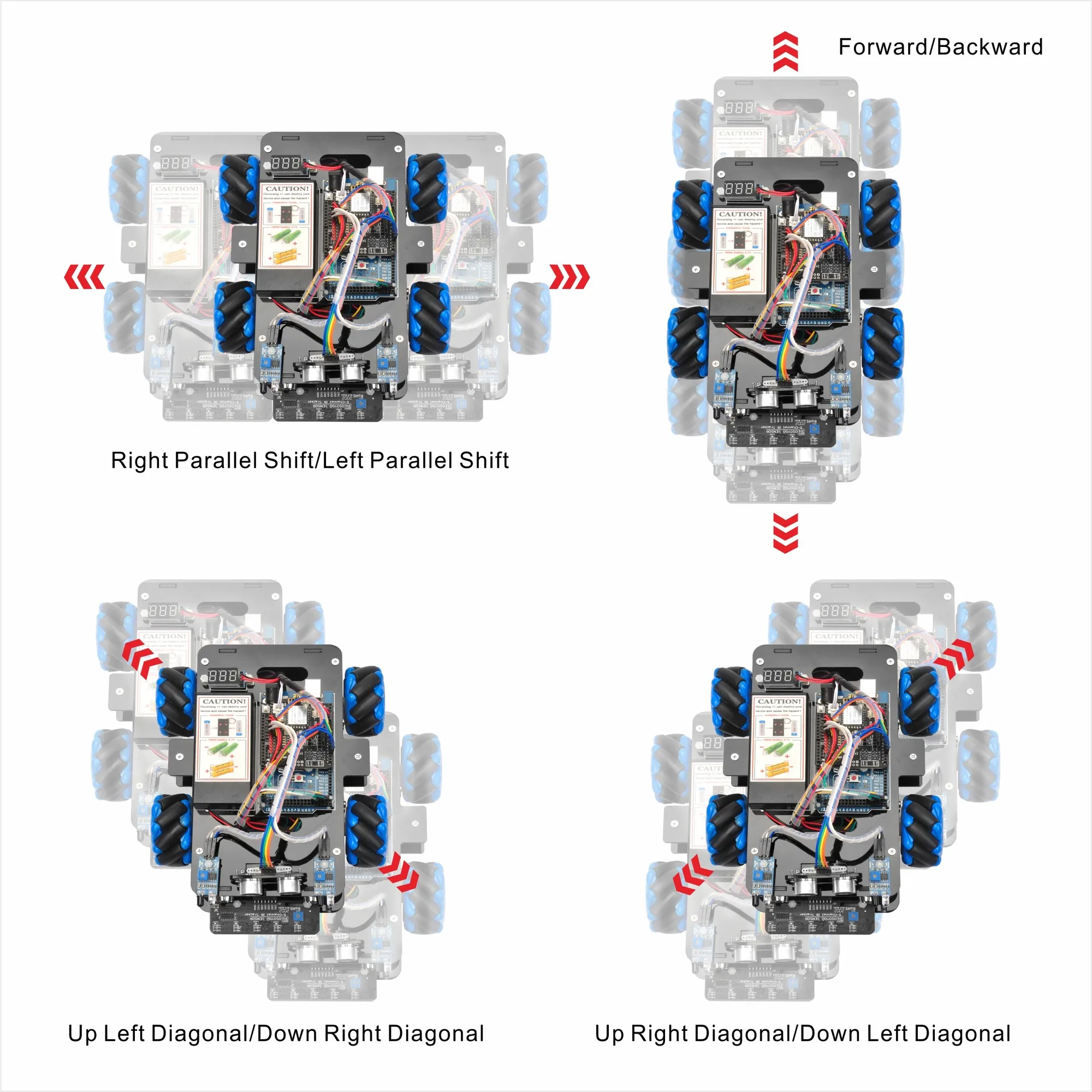 OSOYOO Omni-directional Mecanum Wheels Robot Car Kit