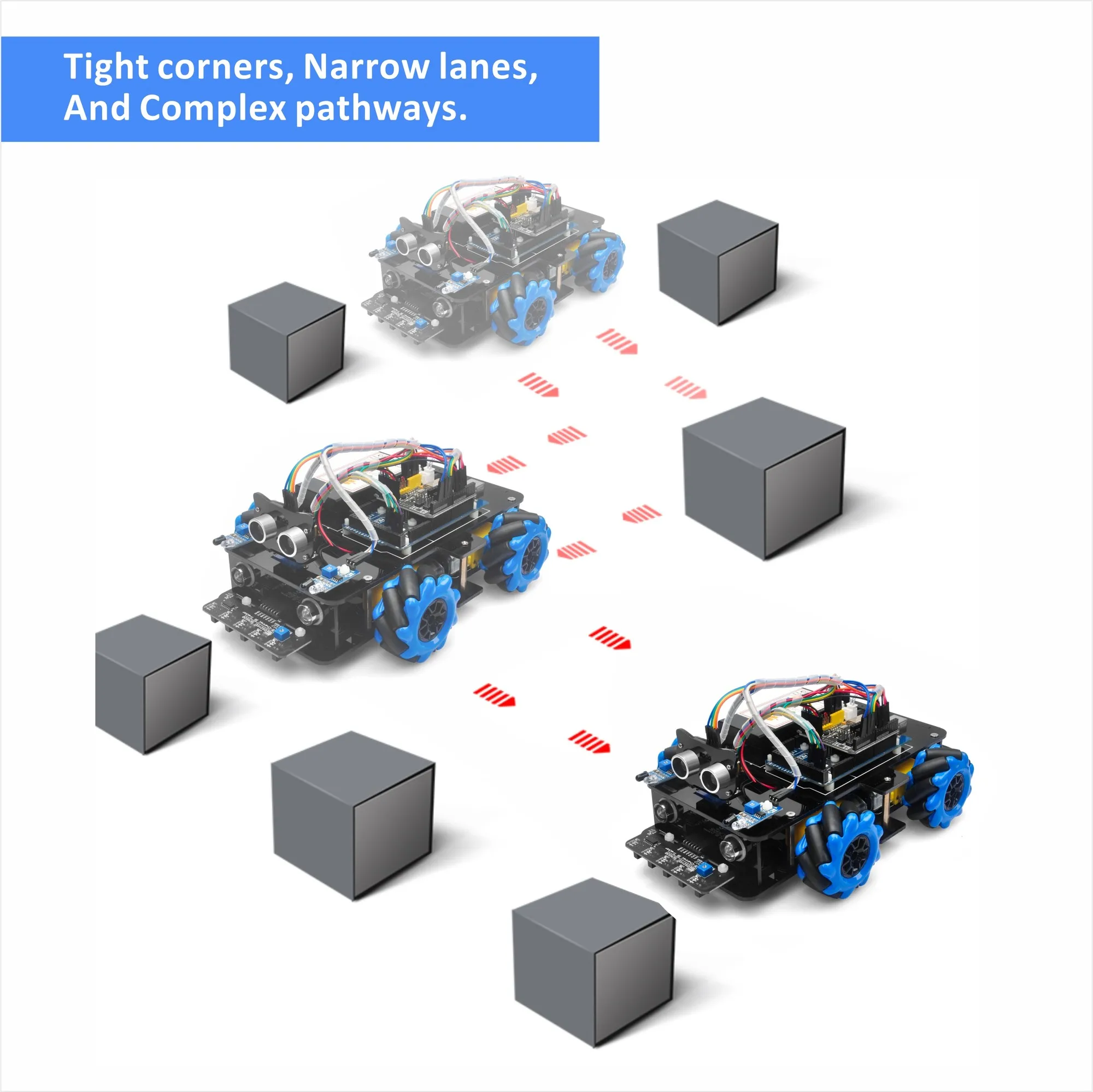 OSOYOO Omni-directional Mecanum Wheels Robot Car Kit