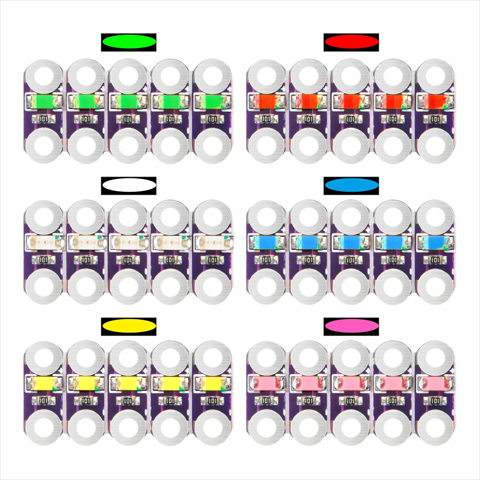 30X Lilypad LEDs Pink Red Yellow Blue Green Orange for Arduino Raspberry Pi Microcontroller 30X Lilypad LEDs Pink Red Yellow Blue Green Orange for Arduino Raspberry Pi Microcontroller