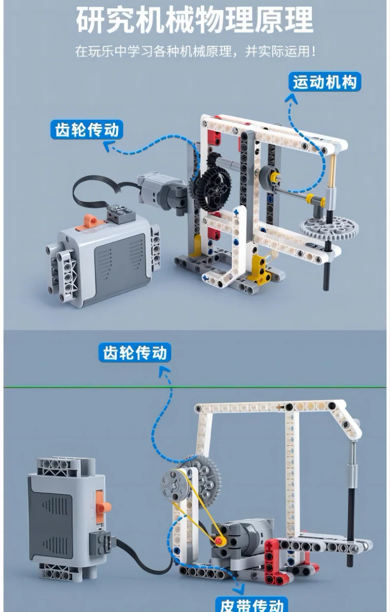 9686 Technical Building Blocks Parts Kit Physical Mechanical Enlightenment Educational DIY Power Function Bricks Kids Toys Gift