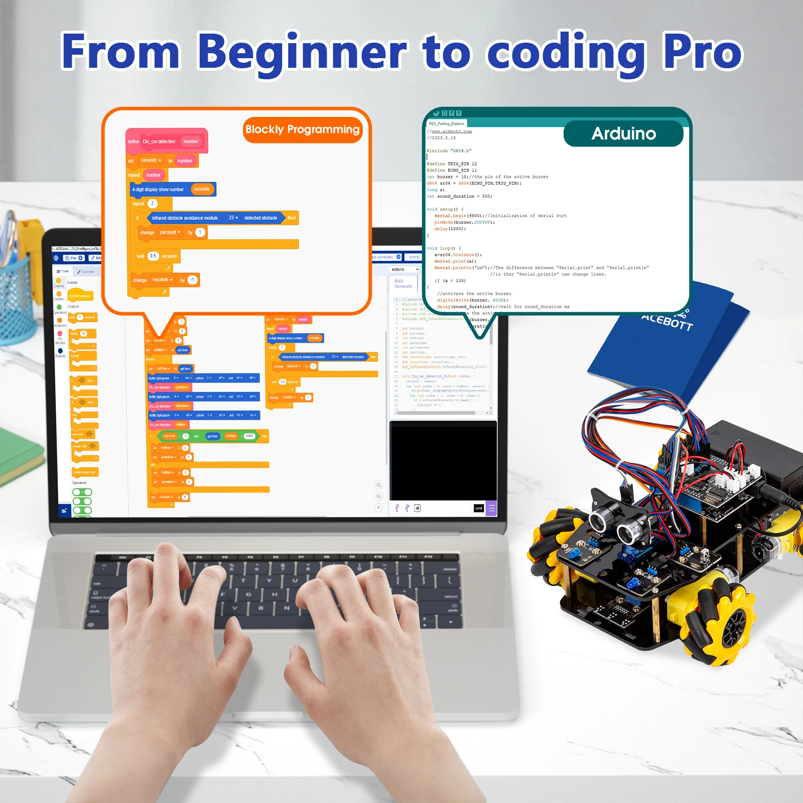 ACEBOTT Robot toy Starter Kit for Arduino Project with ESP32 and Code Learning Develop Skill Full Version Smart Car Kit ACEBOTT Robot toy Starter Kit for Arduino Project with ESP32 and Code Learning Develop Skill Full Version Smart Car Kit