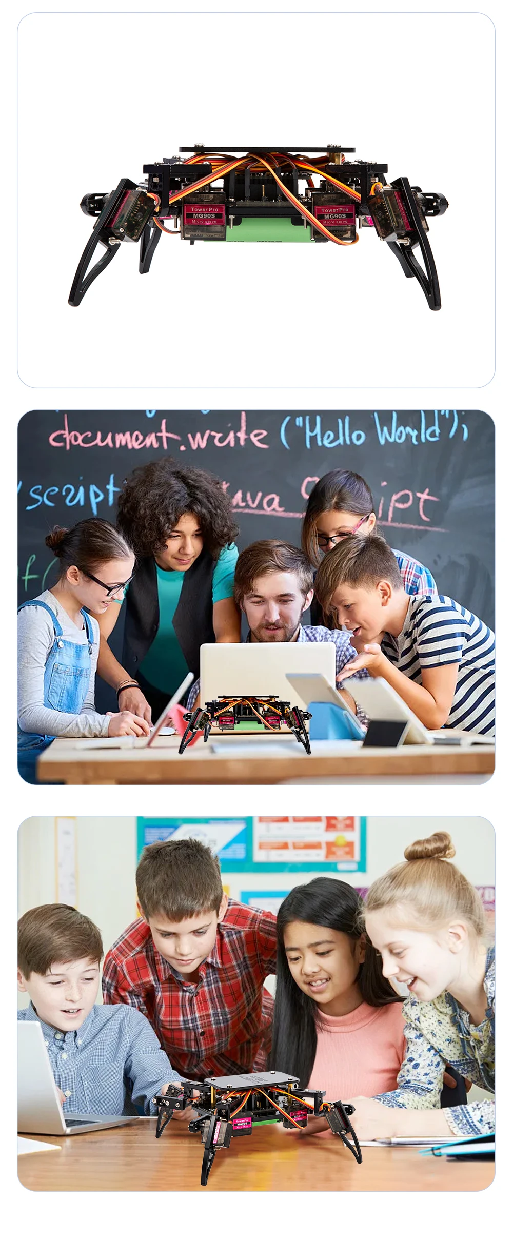 ACEBOTT ESP8266 Bionic Quadruped Spider Robot Kit App Remote Control Walking Crawling STEM Robotics Project for Arduino ESP32 ACEBOTT ESP8266 Bionic Quadruped Spider Robot Kit App Remote Control Walking Crawling STEM Robotics Project for Arduino ESP32