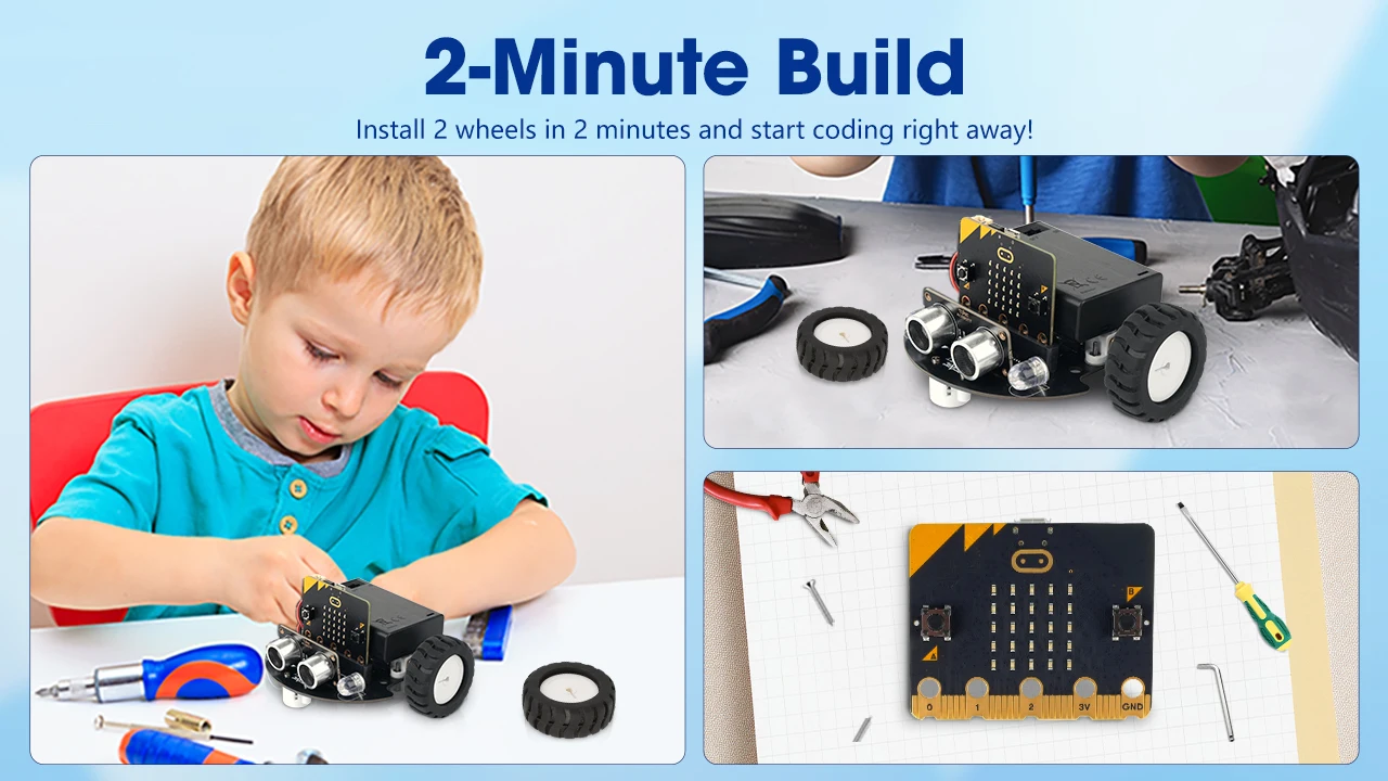 ACEBOTT Smart Robot Car Kit for BBC Micro:bit STEM Science Kits Coding Robots