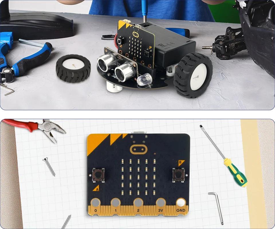 ACEBOTT Smart Robot Car Kit for BBC Micro:bit STEM Science Kits Coding Robots