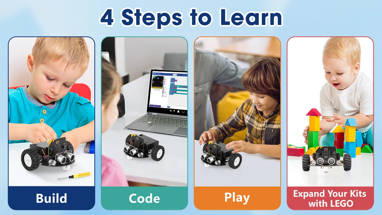 ACEBOTT Smart Robot Car Kit for BBC Micro:bit STEM Science Kits Coding Robots