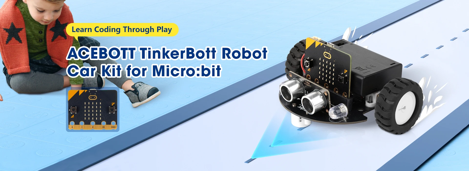 ACEBOTT Smart Robot Car Kit for BBC Micro:bit STEM Science Kits Coding Robots