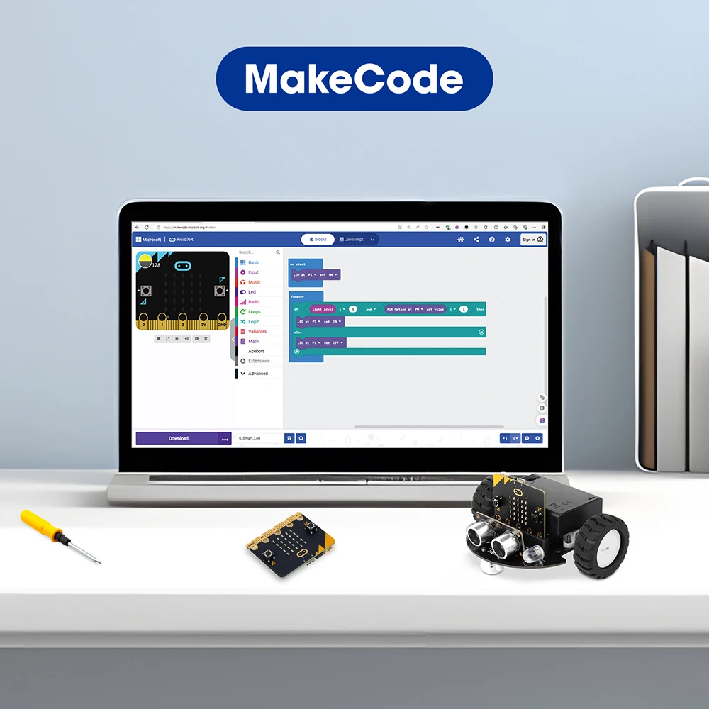 ACEBOTT Smart Robot Car Kit for BBC Micro:bit STEM Science Kits Coding Robots ACEBOTT Smart Robot Car Kit for BBC Micro:bit STEM Science Kits Coding Robots