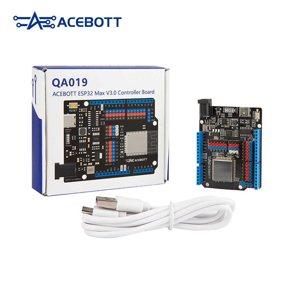 ACEBOTT ESP32 Max V3.0 Development Board Type-C Dual Mode WiFi Dual Core Rechargeable Microcontroller for Arduino ACEBOTT ESP32 Max V3.0 Development Board Type-C Dual Mode WiFi Dual Core Rechargeable Microcontroller for Arduino