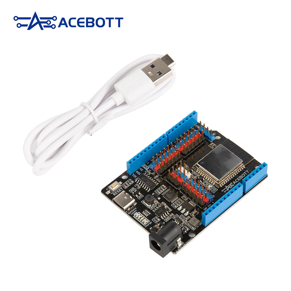 ACEBOTT ESP32 Max V3.0 Development Board Type-C Dual Mode WiFi Dual Core Rechargeable Microcontroller for Arduino ACEBOTT ESP32 Max V3.0 Development Board Type-C Dual Mode WiFi Dual Core Rechargeable Microcontroller for Arduino