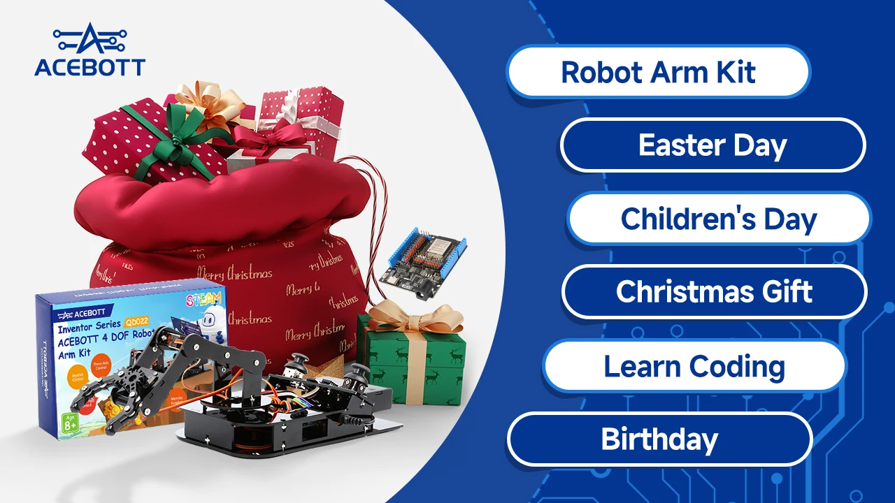 ACEBOTT ESP32 Robot Mechanical Arm Kit For Arduino DIY Desktop Educational Robot Arm for Arduino