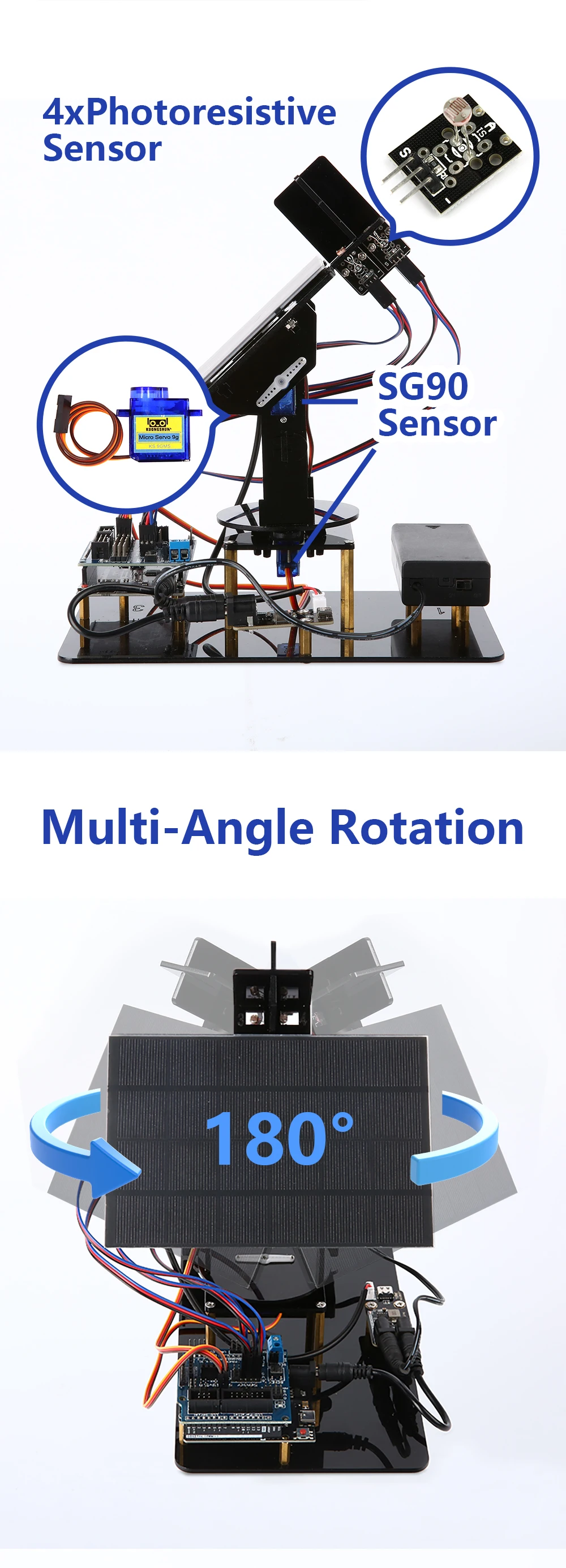 Educational kit Smart Solar Tracker System Tracking Starter Kit For Arduino STEM Educational kit Smart Solar Tracker System Tracking Starter Kit For Arduino STEM