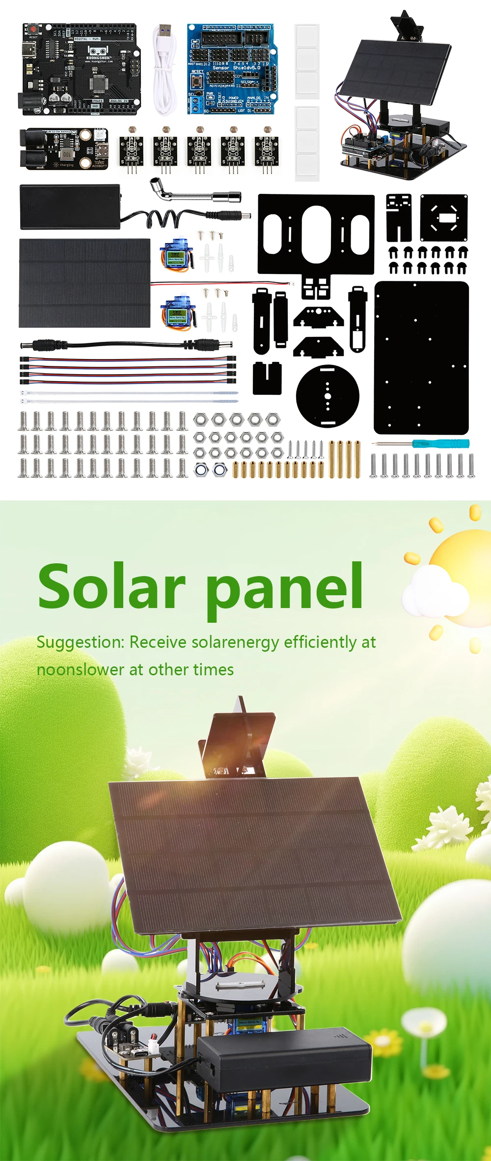 Educational kit Smart Solar Tracker System Tracking Starter Kit For Arduino STEM Educational kit Smart Solar Tracker System Tracking Starter Kit For Arduino STEM