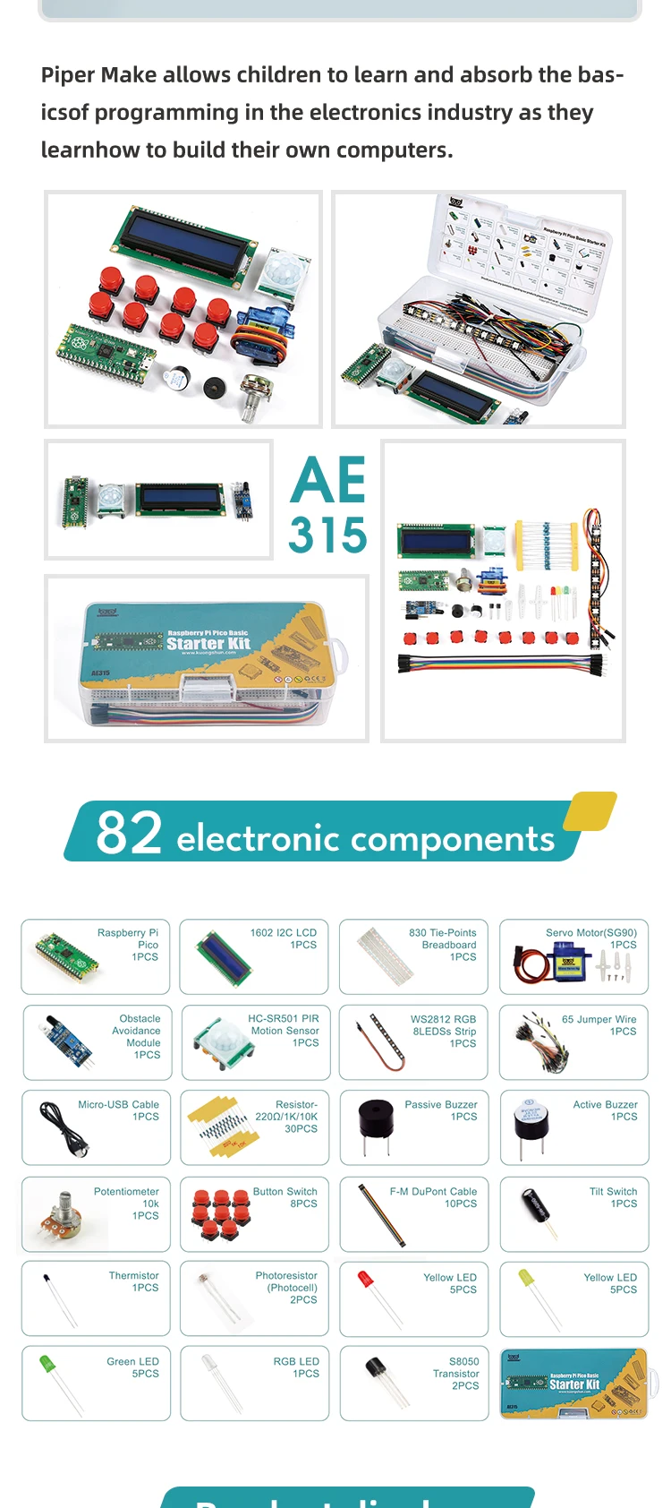 Raspberry Pi Pico Starter Kit with Breadboard I2C 1602 LCD Display Module for Raspberry Pi Pico Raspberry Pi Pico Starter Kit with Breadboard I2C 1602 LCD Display Module for Raspberry Pi Pico
