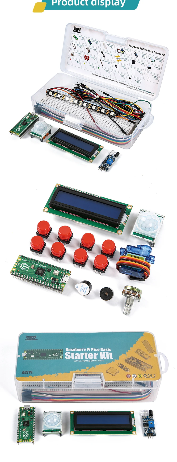 Raspberry Pi Pico Starter Kit with Breadboard I2C 1602 LCD Display Module for Raspberry Pi Pico Raspberry Pi Pico Starter Kit with Breadboard I2C 1602 LCD Display Module for Raspberry Pi Pico