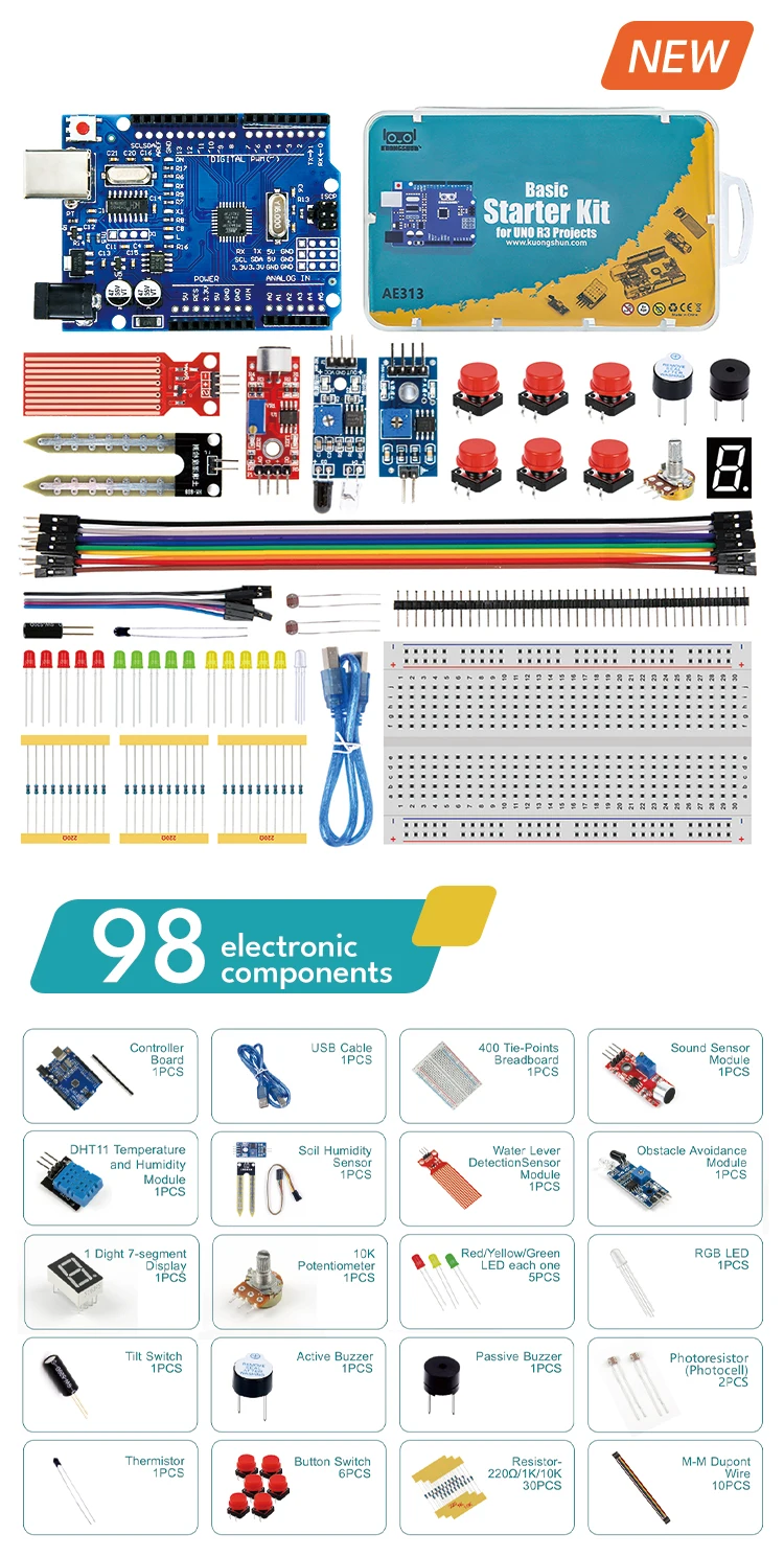Starter Kit with Retail Box for School Kids Educational Programming Kit Educational Toys for arduino uno r3