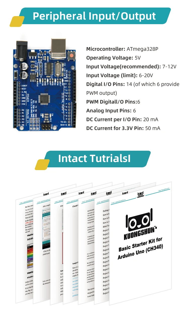 Starter Kit with Retail Box for School Kids Educational Programming Kit Educational Toys for arduino uno r3