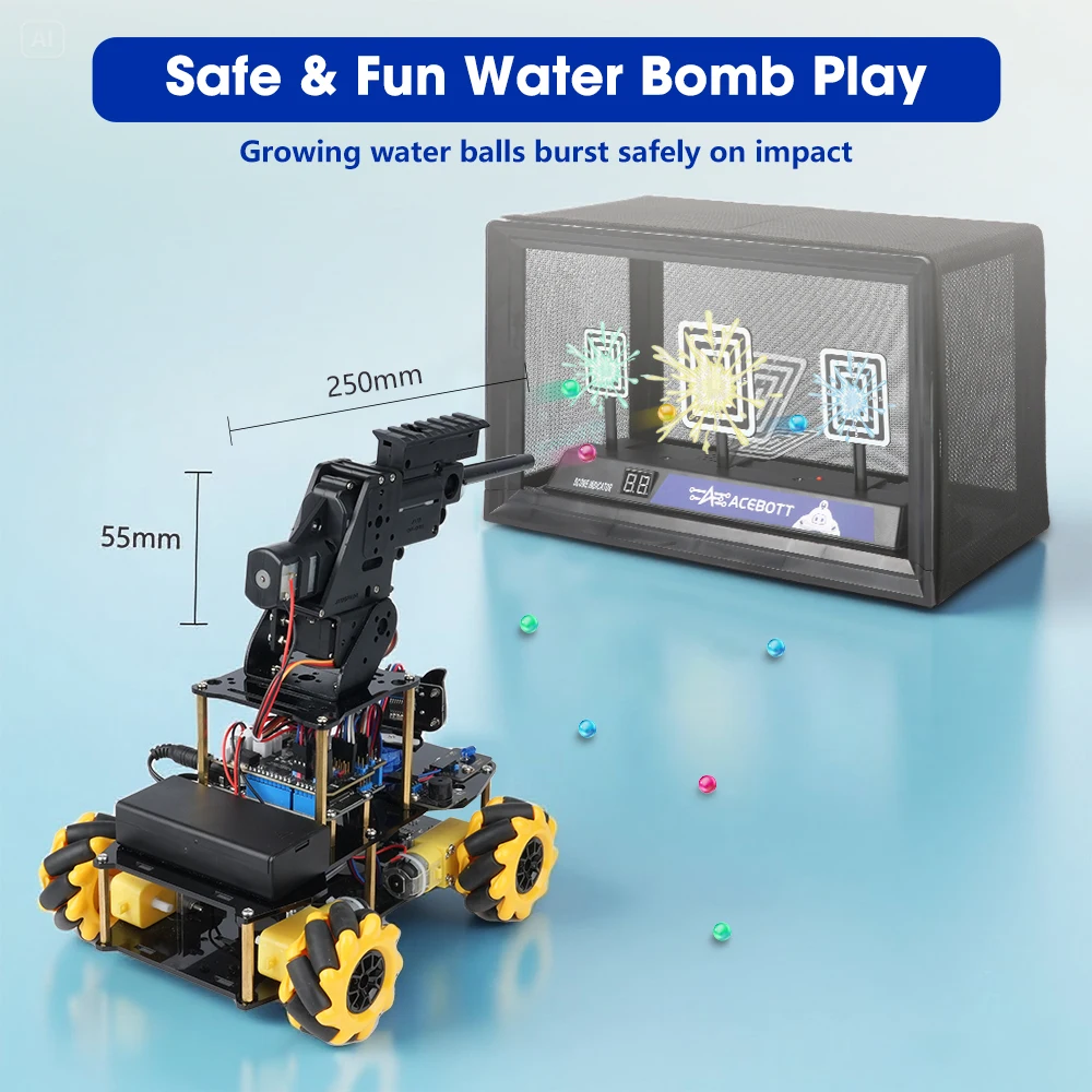 ACEBOTT ESP32 Programmable Robot Car Kit for Arduino Smart Robot Car Set for Learning Education Kits Stem Toys