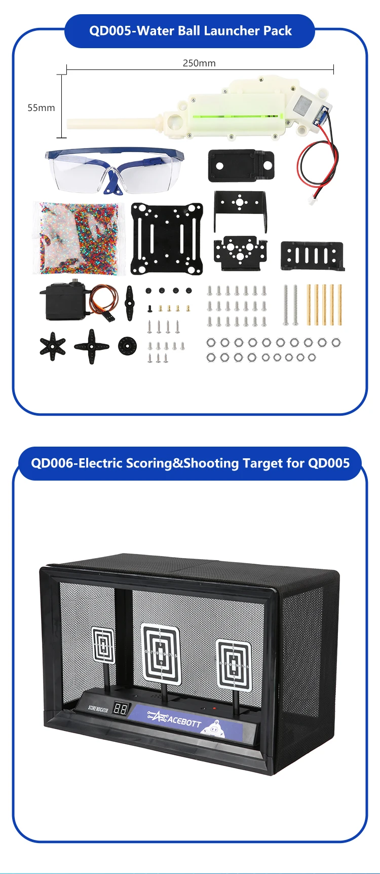 ACEBOTT ESP32 IoT WiFi Wheel Programmable Obstacle Avoidance Tracking Scratch Coding Starter Smart Robot Car kit for Arduino