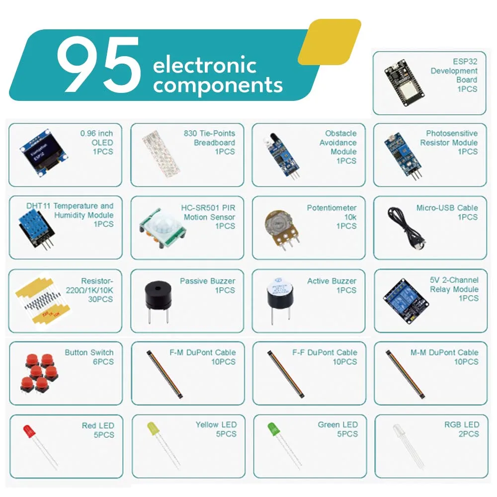 Starter Kit for ESP32 ESP-32S WIFI I OT Development Board Learning Kit Other Educational Toy for Arduino Starter Kit for ESP32 ESP-32S WIFI I OT Development Board Learning Kit Other Educational Toy for Arduino