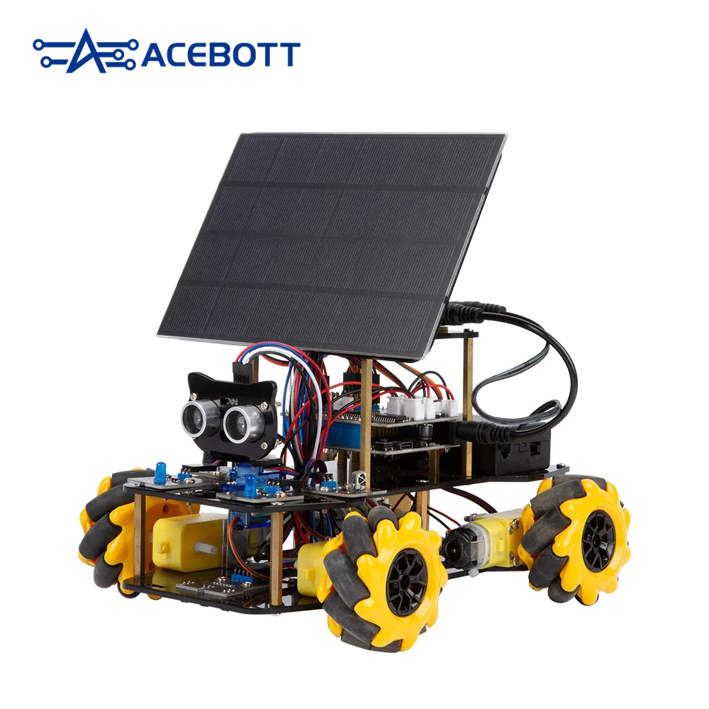 ACEBOTT ESP32 4WD Mecanum Wheel Solar IoT WiFi STEM STEAM Programming Smart Robot Car kit for School Project Arduino ACEBOTT ESP32 4WD Mecanum Wheel Solar IoT WiFi STEM STEAM Programming Smart Robot Car kit for School Project Arduino