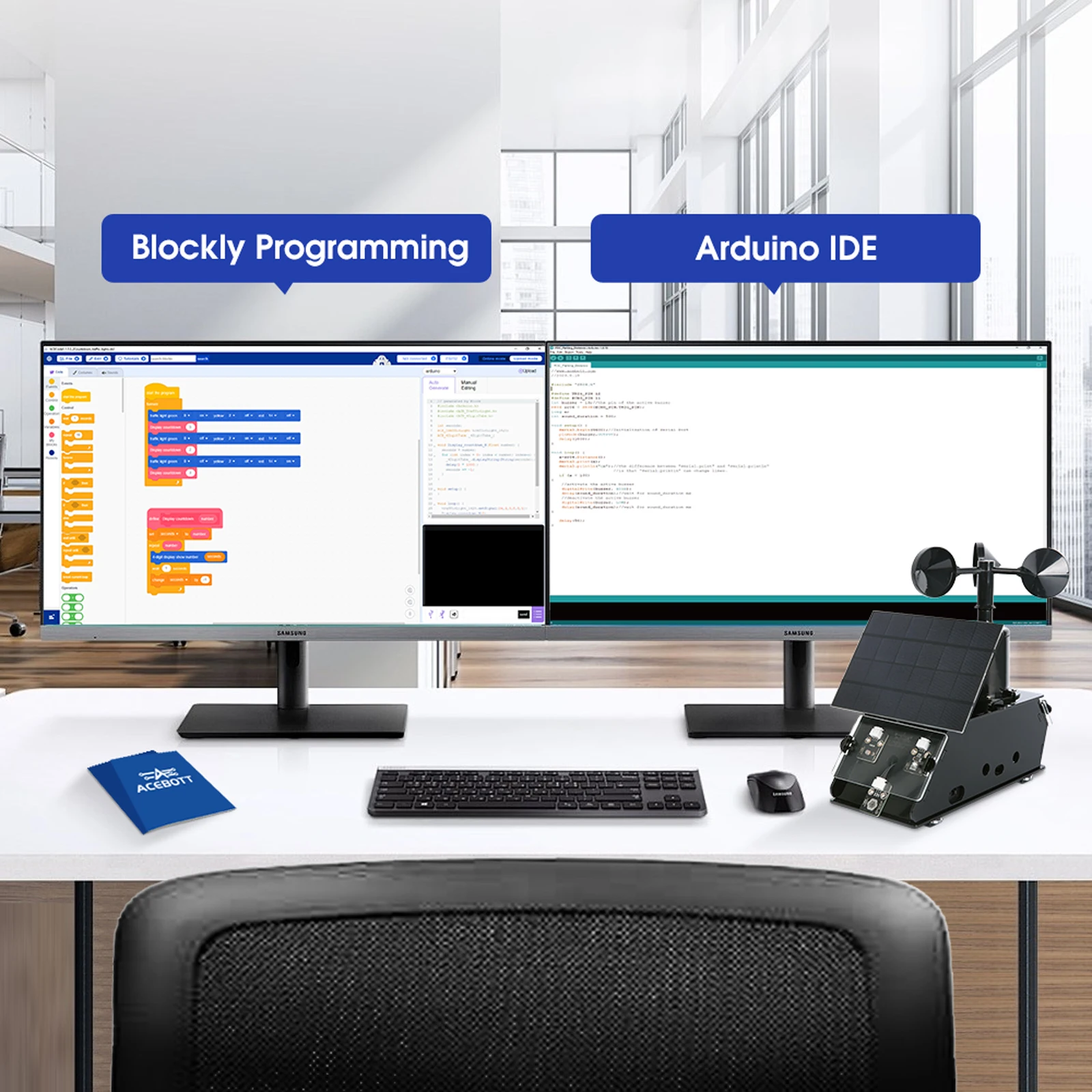 ACEBOTT Multifunctional Weather Station Temperature Humidity Wind Speed and Rainfall Detection Weather Forecast Clock ACEBOTT Multifunctional Weather Station Temperature Humidity Wind Speed and Rainfall Detection Weather Forecast Clock