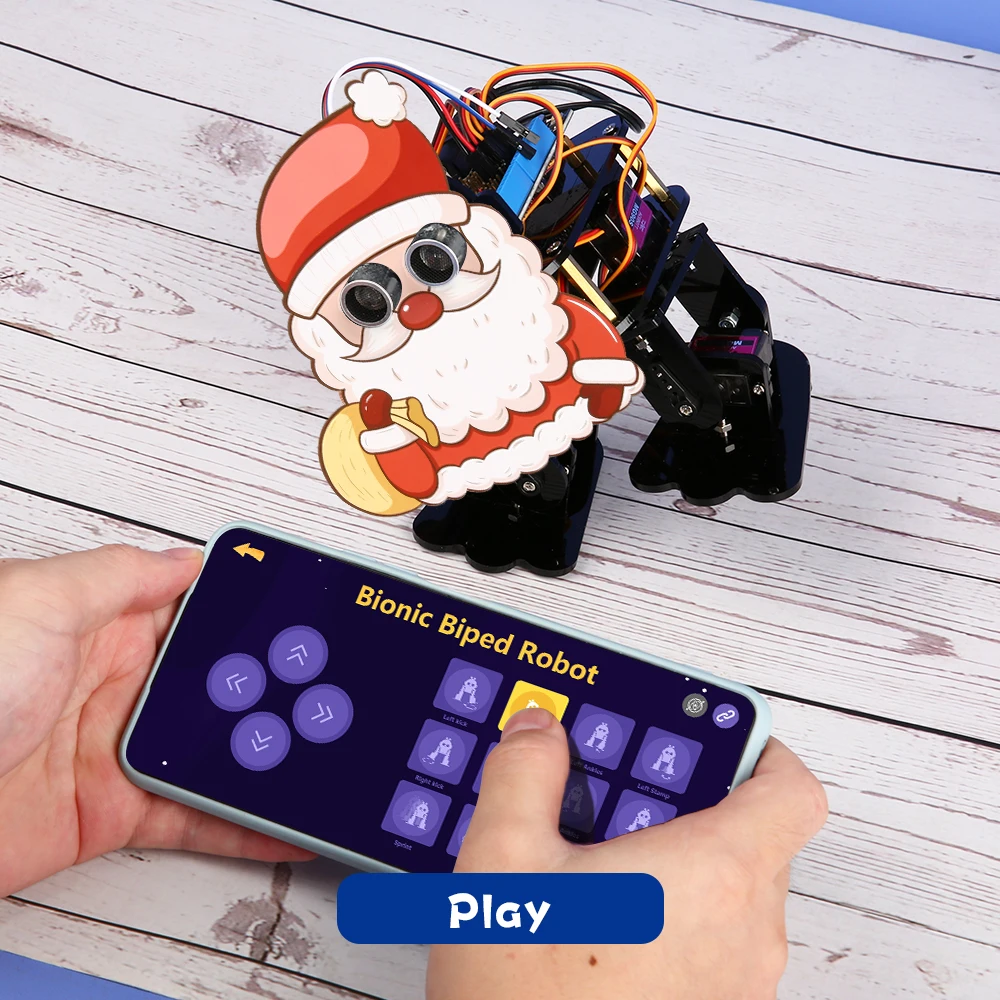 ACEBOTT Bionic Biped Robot Kit for Arduino ESP32 DIY Dancing Electronic Toy APP Control Scratch Blockly programming ACEBOTT Bionic Biped Robot Kit for Arduino ESP32 DIY Dancing Electronic Toy APP Control Scratch Blockly programming