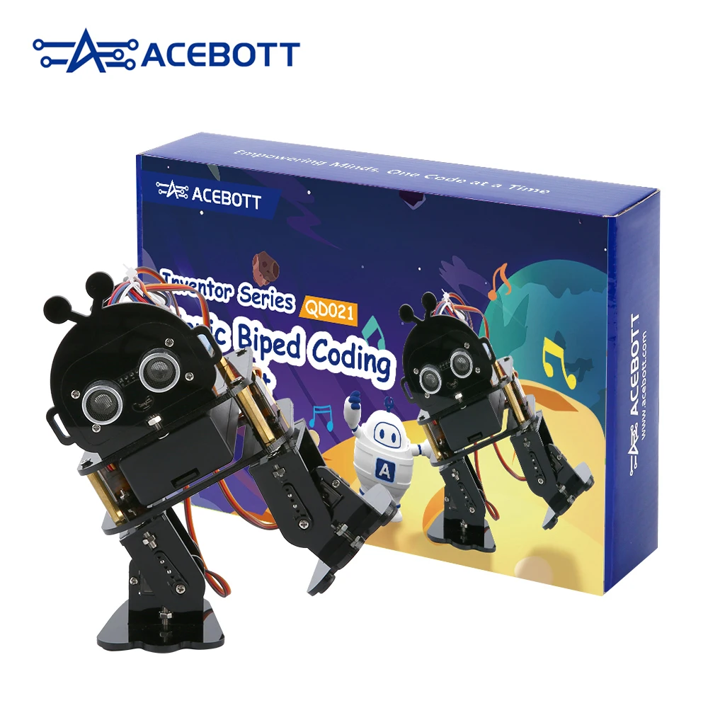 ACEBOTT Bionic Biped Robot Kit for Arduino ESP32 DIY Dancing Electronic Toy APP Control Scratch Blockly programming ACEBOTT Bionic Biped Robot Kit for Arduino ESP32 DIY Dancing Electronic Toy APP Control Scratch Blockly programming