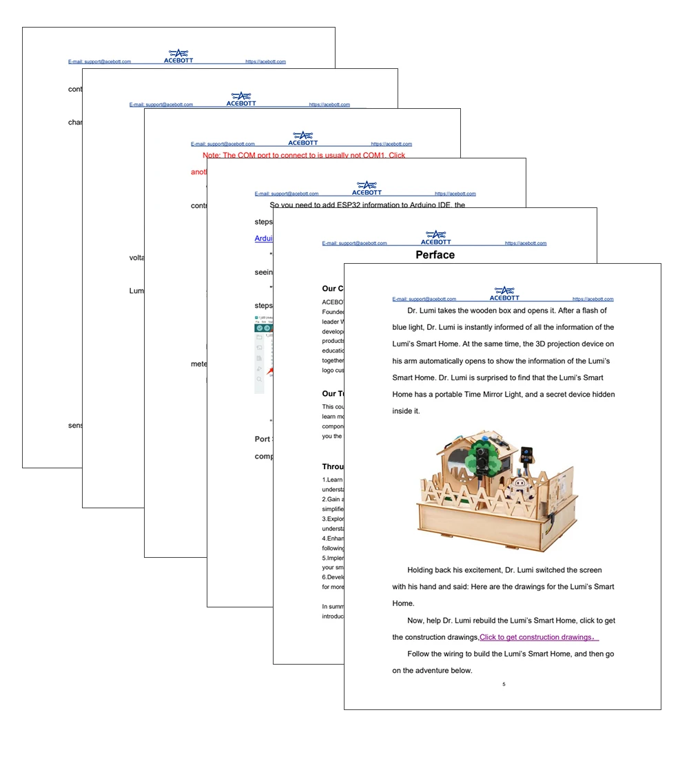 ACEBOTT Smart Home STEM STEAM Starter Kit Wooden House IoT Wifi Blockly Programming for ESP32 Arduino