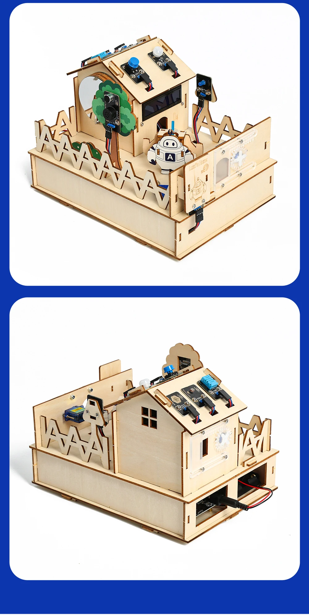 ACEBOTT Smart Home STEM STEAM Starter Kit Wooden House IoT Wifi Blockly Programming for ESP32 Arduino