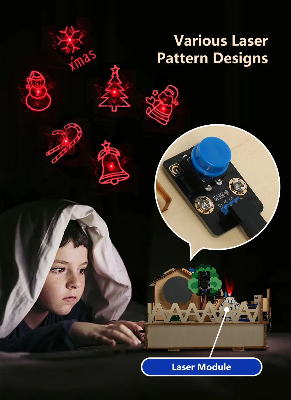 ACEBOTT Smart Home STEM STEAM Starter Kit Wooden House IoT Wifi Blockly Programming for ESP32 Arduino