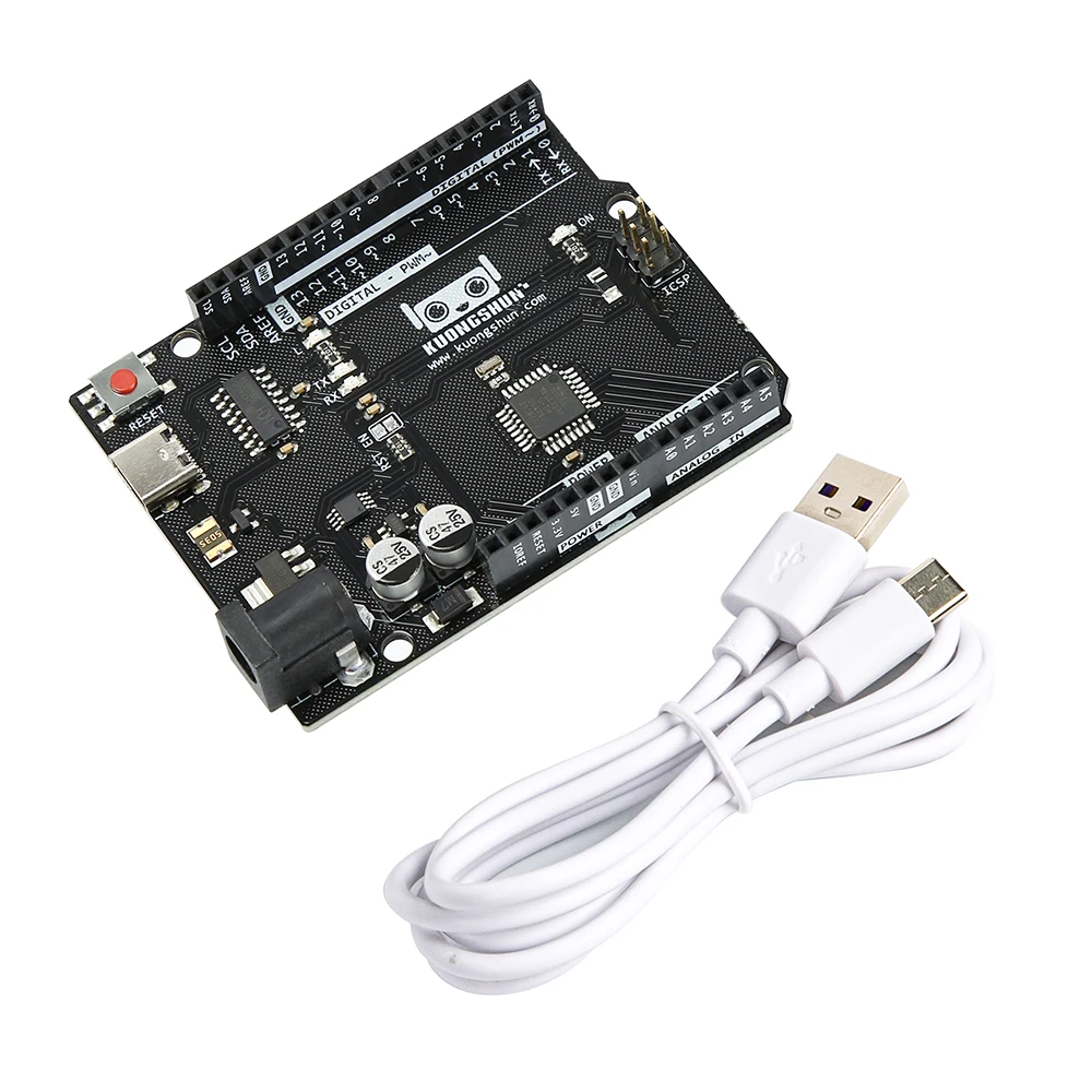 Development Control Board with Type C Interface +USB Cable Compatible with Arduino Uno R3 Development Control Board with Type C Interface +USB Cable Compatible with Arduino Uno R3