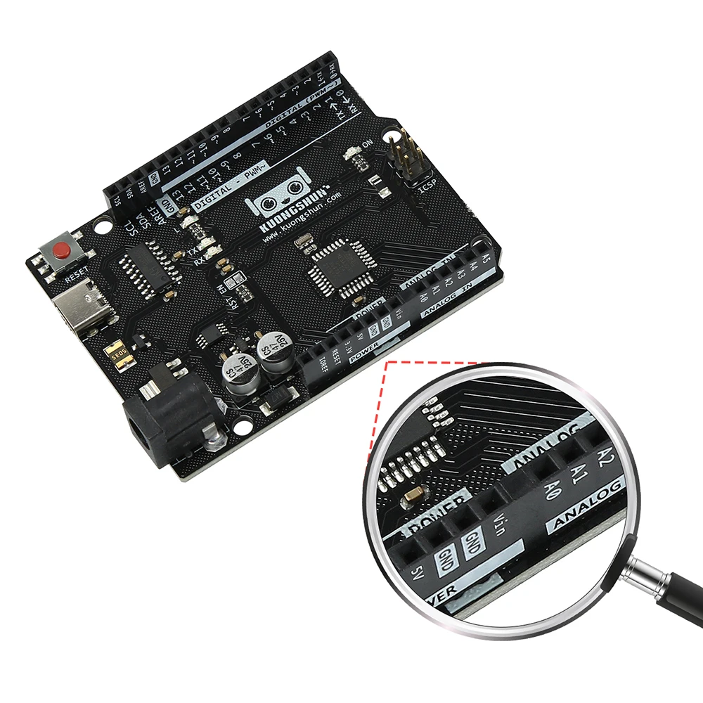 Development Control Board with Type C Interface +USB Cable Compatible with Arduino Uno R3 Development Control Board with Type C Interface +USB Cable Compatible with Arduino Uno R3