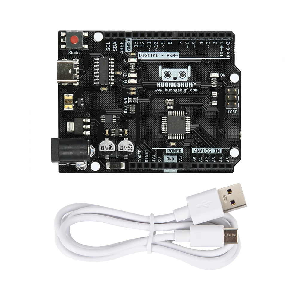Development Control Board with Type C Interface +USB Cable Compatible with Arduino Uno R3