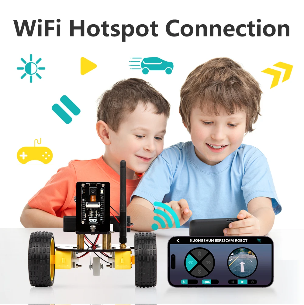 2WD Smart Robot Car Kit Wifi ESP32 Camera Starter Kit for Programming STEM smart car for arduino 2WD Smart Robot Car Kit Wifi ESP32 Camera Starter Kit for Programming STEM smart car for arduino