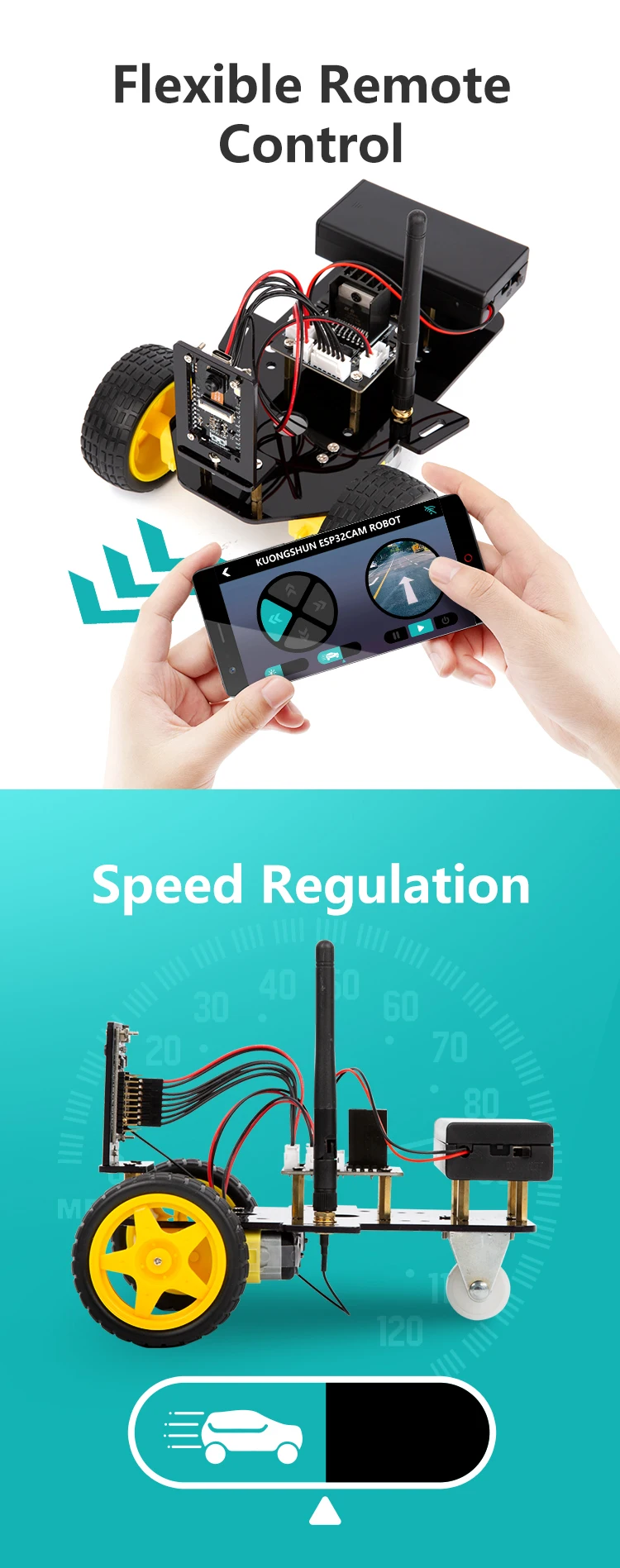 2WD Smart Robot Car Kit Wifi ESP32 Camera Starter Kit for Programming STEM smart car for arduino 2WD Smart Robot Car Kit Wifi ESP32 Camera Starter Kit for Programming STEM smart car for arduino