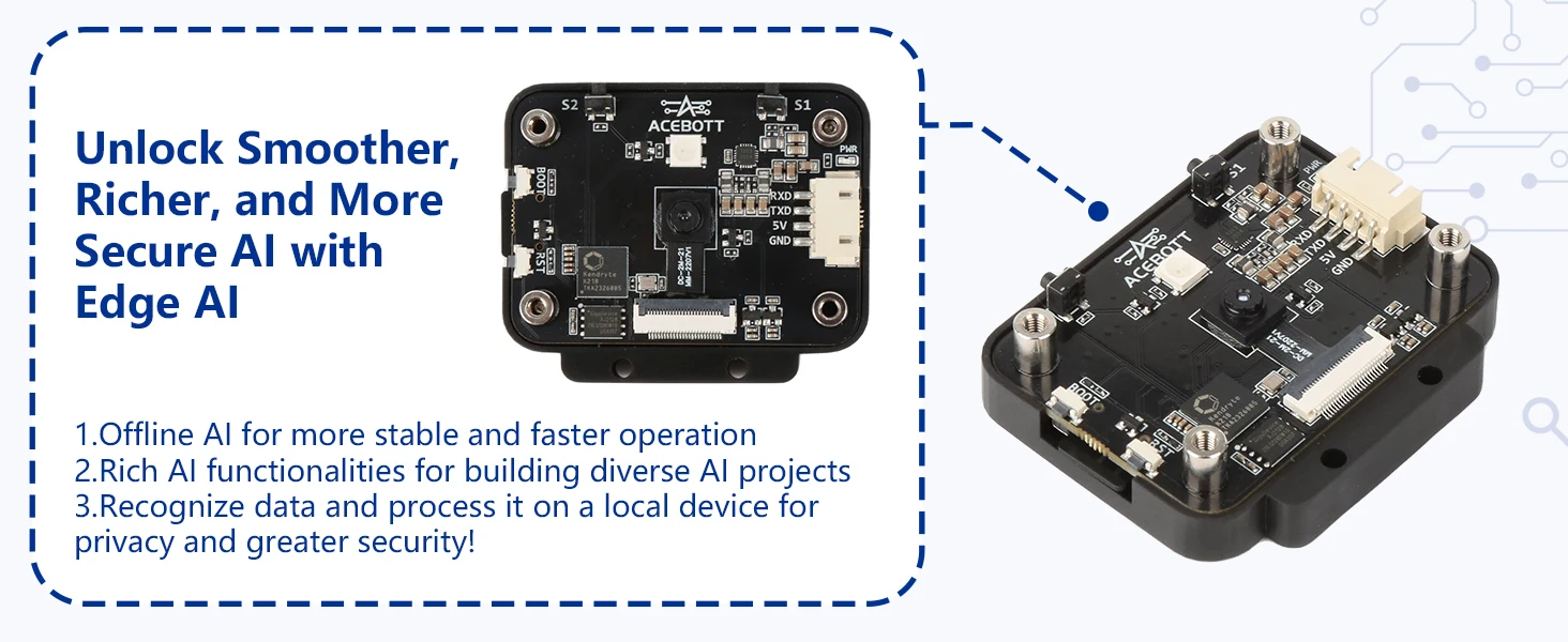ACEBOTT AI Vision Camera Module Ultrasonic Sensor 4WD ESP32 Smart Robot Car Kit for Kids STEM Programming Education for Arduino