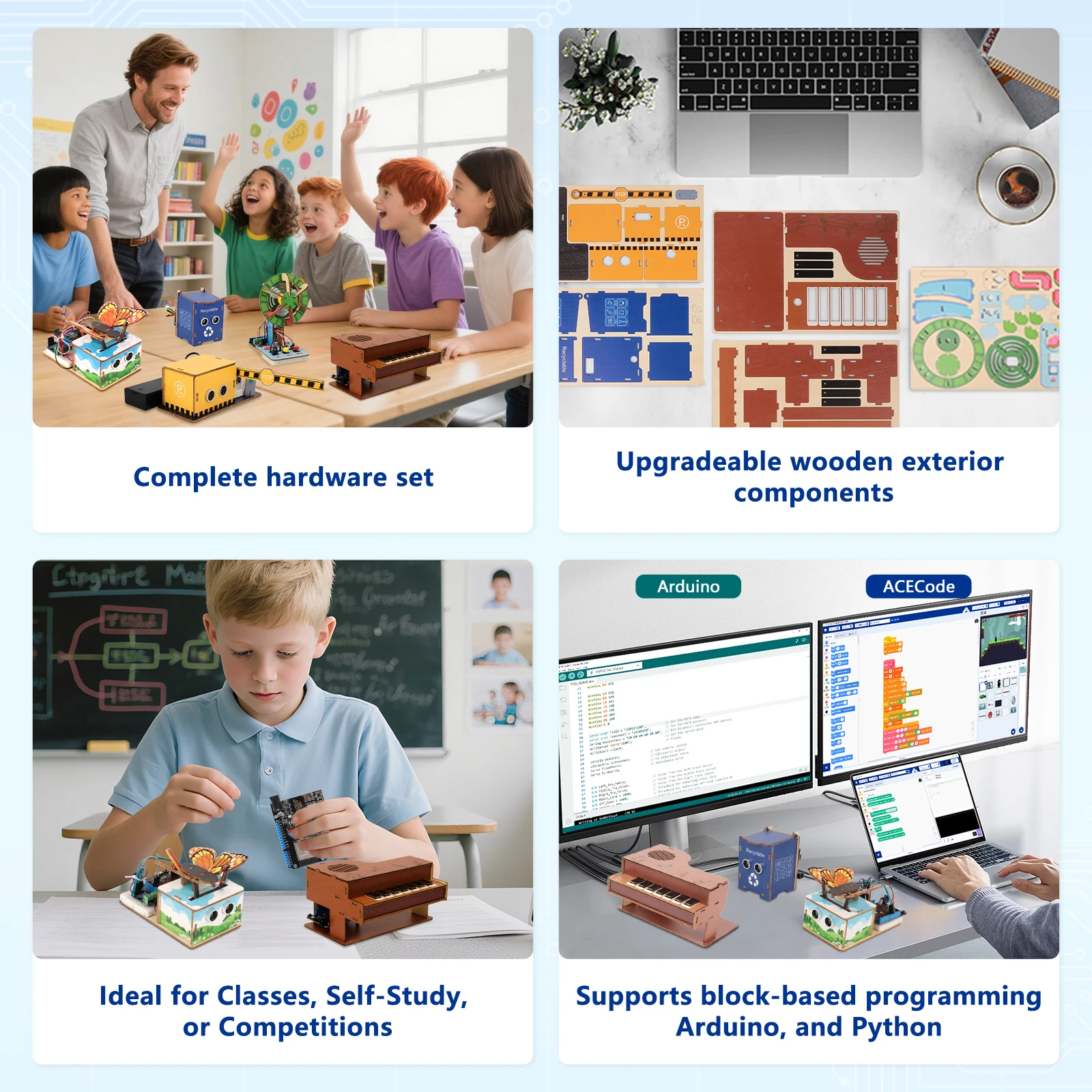 ACEBOTT ESP32 Basic Starter Kit programming kit with sensors IoT ESP32 electronic engineering learning kit for Arduino ACEBOTT ESP32 Basic Starter Kit programming kit with sensors IoT ESP32 electronic engineering learning kit for Arduino