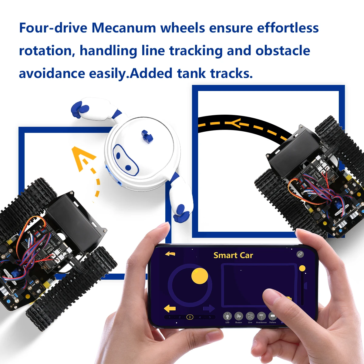 ACEBOTT Smart Robot Tank Car Kit with ESP32 for Arduino Robotics STEM Science Kits Coding Cool Engineering Building Toys