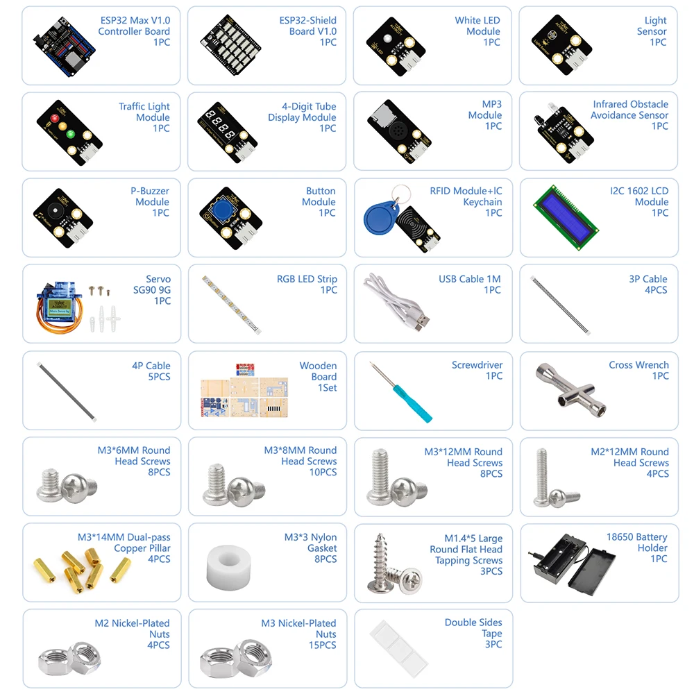 ACEBOTT ESP32 STEM Intelligent Transport School Smart Home Kit Education Solution Series with Teaching Resource for Arduino
