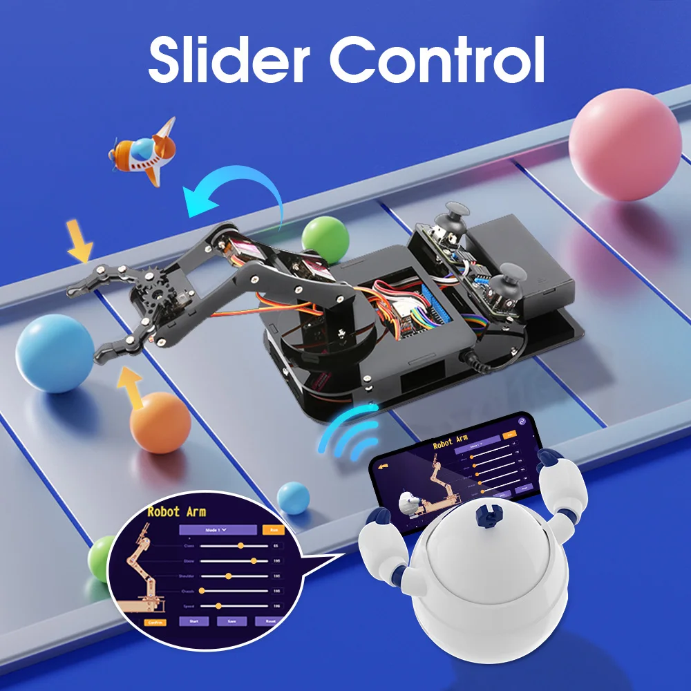 ACEBOTT ESP32 Robot Mechanical Arm Kit For Arduino DIY Desktop Educational Robot Arm for Arduino ACEBOTT ESP32 Robot Mechanical Arm Kit For Arduino DIY Desktop Educational Robot Arm for Arduino