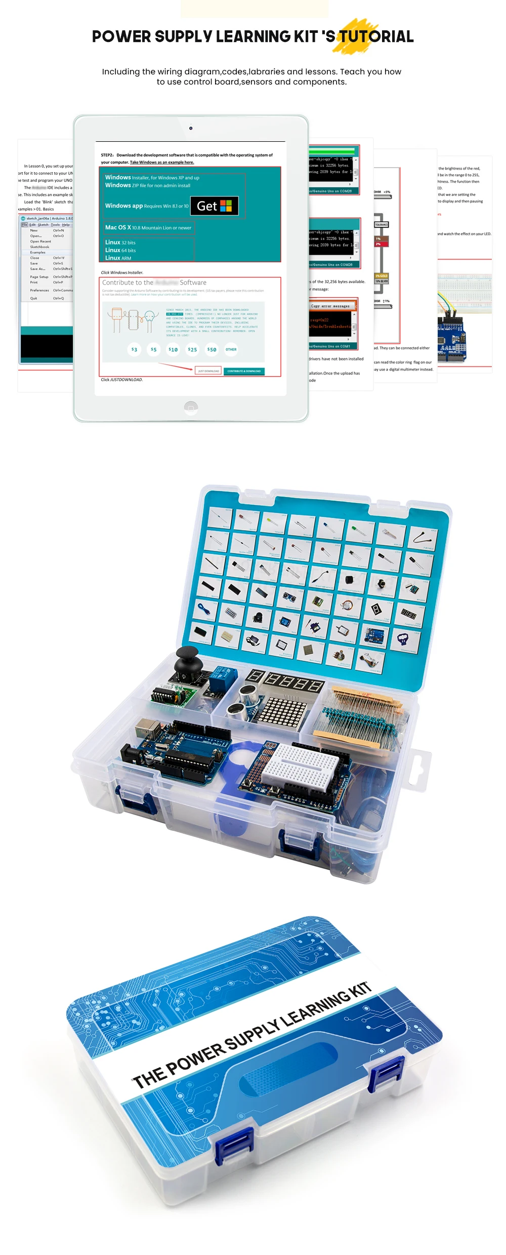 Upgrade Version Starter KIT With TUTORIAL Compatible With Arduino IDE Upgrade Version Starter KIT With TUTORIAL Compatible With Arduino IDE