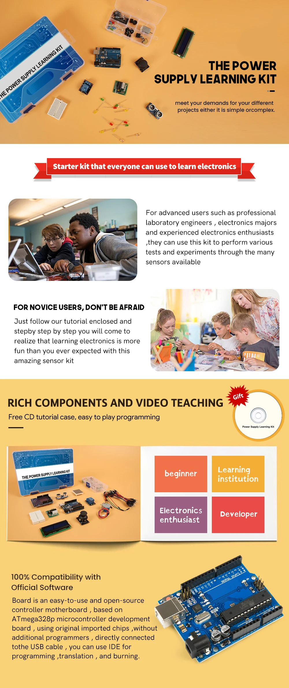 Upgrade Version Starter KIT With TUTORIAL Compatible With Arduino IDE Upgrade Version Starter KIT With TUTORIAL Compatible With Arduino IDE