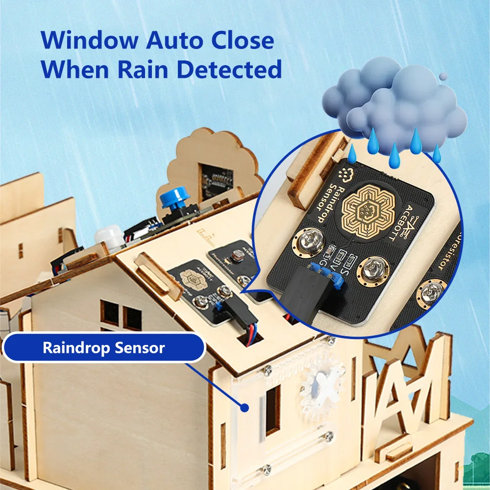 ACEBOTT Smart Home STEM STEAM Starter Kit Casa de madera IoT Wifi Programación bloqueada para ESP32 Arduino ACEBOTT Smart Home STEM STEAM Starter Kit Casa de madera IoT Wifi Programación bloqueada para ESP32 Arduino